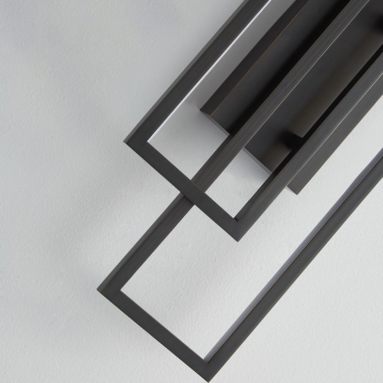 Mid-century Rectangular Geometric LED Wall Sconce Lamp