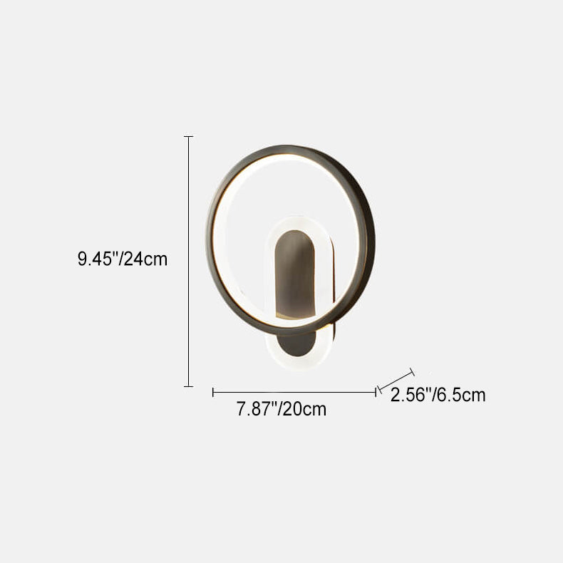 Copper Acrylic Geometric Circle Ring LED Wall Sconce Lamp