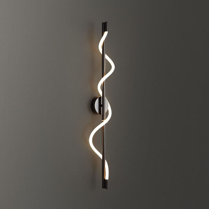 Copper-Plated Curve Long Bar Copper LED Wall Sconce Lamp
