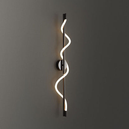Copper-Plated Curve Long Bar Copper LED Wall Sconce Lamp