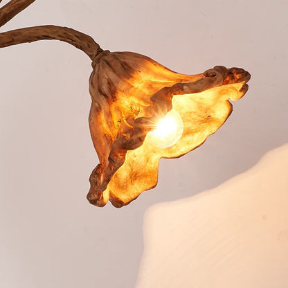 Chinese Iron Flower Lotus Leaf 1-Light Wall Sconce Lamp