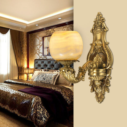 European Decorative Jade 1/2-Light Wall Sconce Lamp