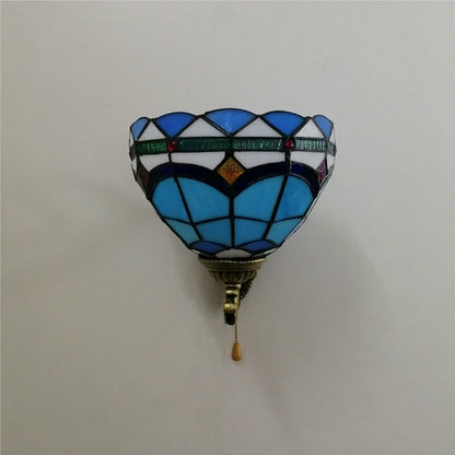 Tiffany Resin Glass Flower Shape 1-Light Wall Sconce Lamp