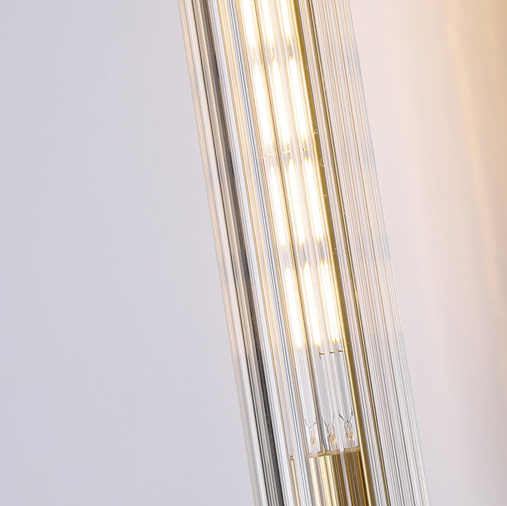 Modern Luxury Brass Glass Cylinder 1-Light Wall Sconce Lamp
