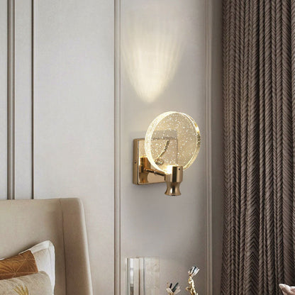 Round Bubble Crystal Aluminum Iron LED Wall Sconce Lamp