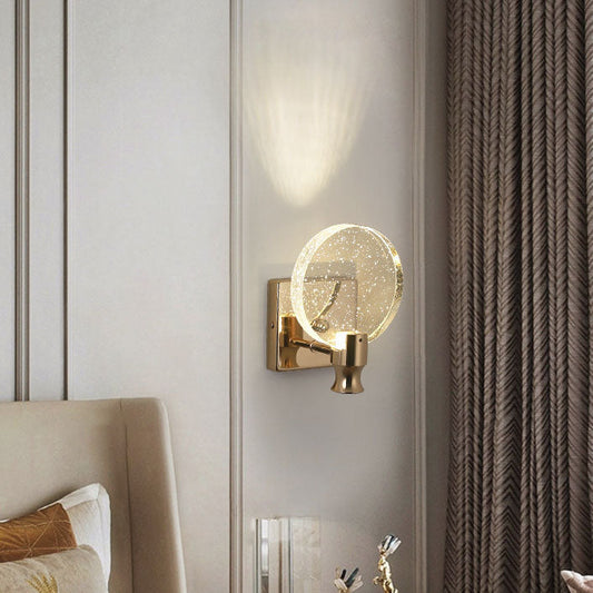 Round Bubble Crystal Aluminum Iron LED Wall Sconce Lamp