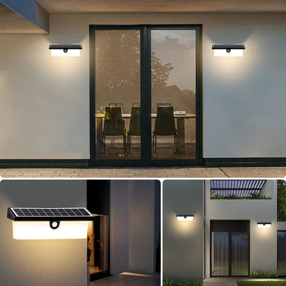Solar Rectangle PC ABS LED Outdoor Wall Sconce Lamp