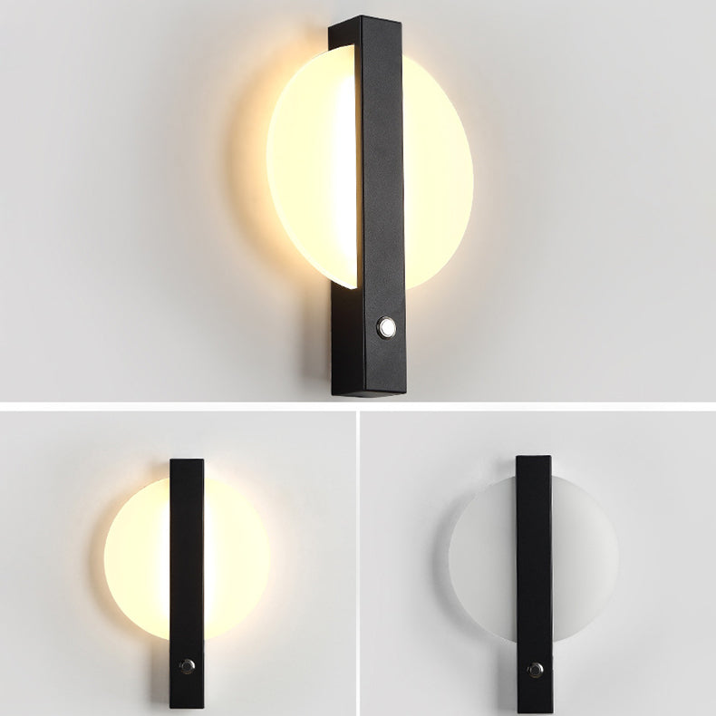 Round Rectangle Iron Aluminum Acrylic LED Wall Sconce Lamp