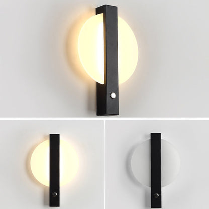 Round Rectangle Iron Aluminum Acrylic LED Wall Sconce Lamp