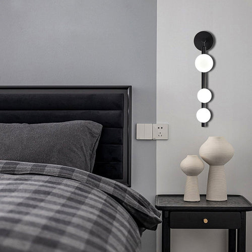 Light Luxury Iron Glass Round 3-Light Wall Sconce Lamp