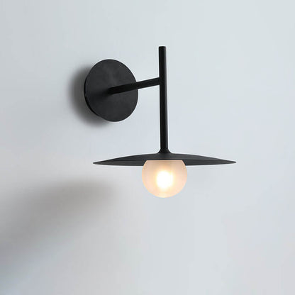 Solid Color Round Hardware Glass 1-Light Wall Sconce Lamp