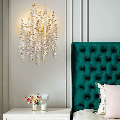 Light Luxury Tree Branch Crystal 3-Light Wall Sconce Lamp