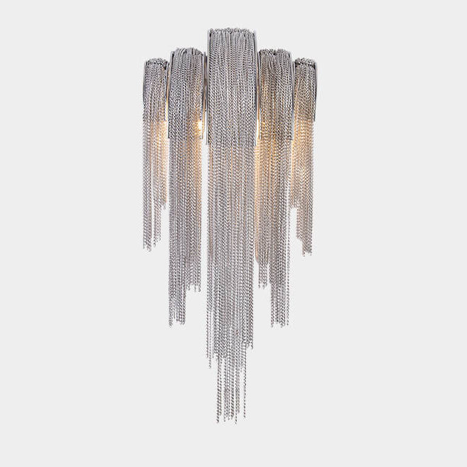 Postmodern Luxury Aluminum Chain Tassel 2-Light Wall Sconce