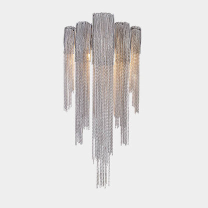 Postmodern Luxury Aluminum Chain Tassel 2-Light Wall Sconce
