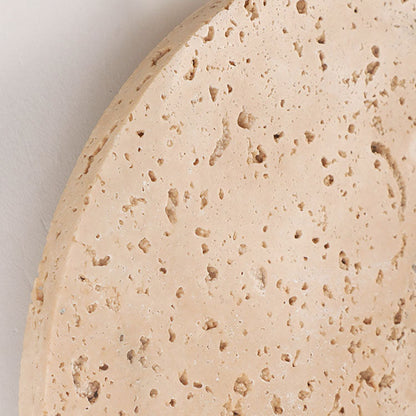 Japanese Round Yellow Travertine LED Wall Sconce Lamp
