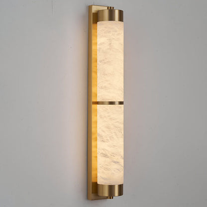 Light Luxury Full Copper Marble Column LED Wall Sconce Lamp