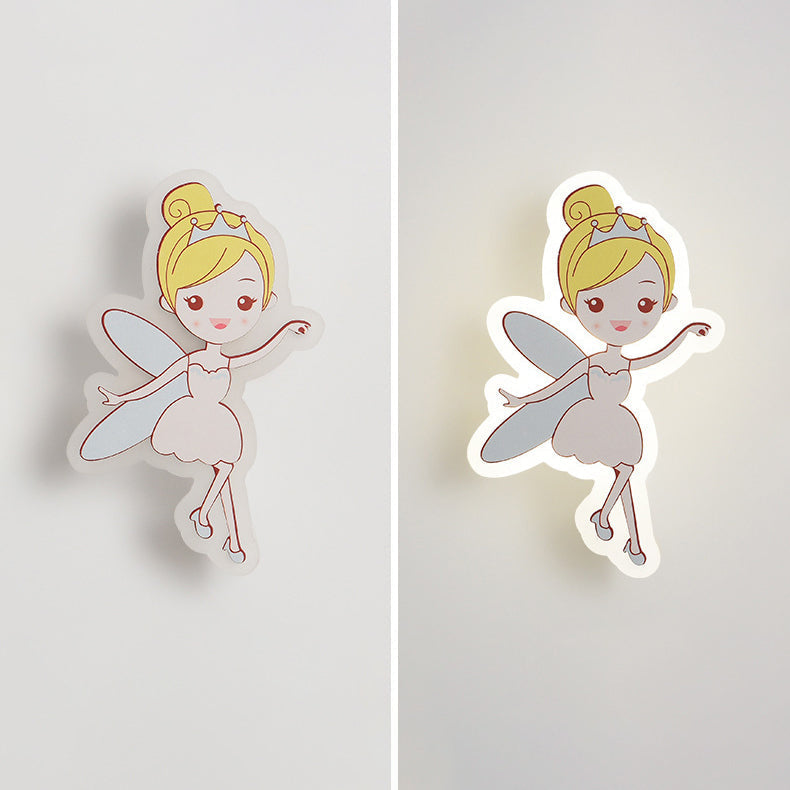 Acrylic Fairy Astronaut Iron LED Kids Wall Sconce Lamp