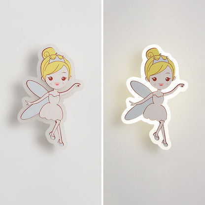 Acrylic Fairy Astronaut Iron LED Kids Wall Sconce Lamp