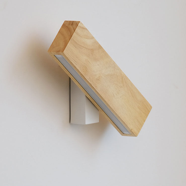 Japanese Minimalist Log Rectangular LED Wall Sconce