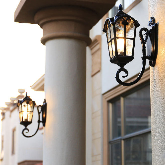 Waterproof Glass Cylinder Ripple 1-Light Wall Sconce Lamp