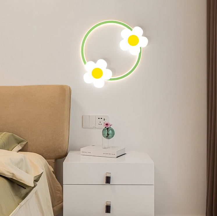 Minimalist Iron Sunflower Acrylic LED Wall Sconce Lamp