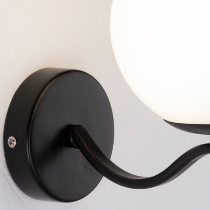 Iron Spherical Glass Lampshade 1-Light Wall Sconce Lamp