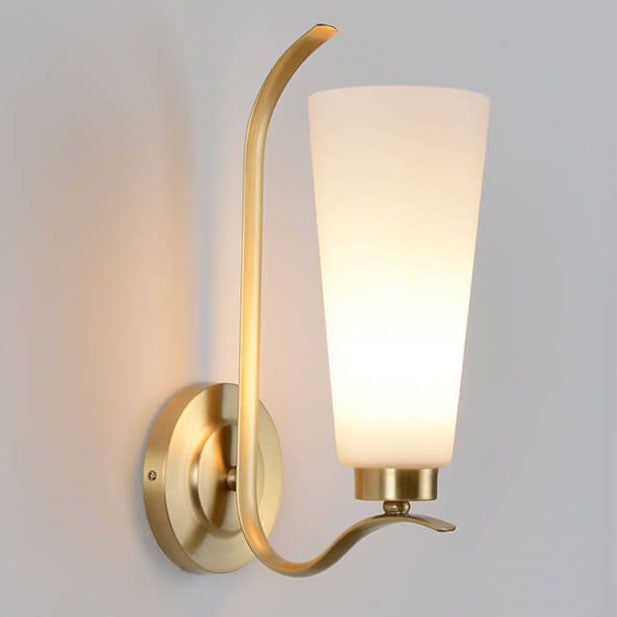 European Light All Copper Glass 1/2-Light Wall Sconce Lamp