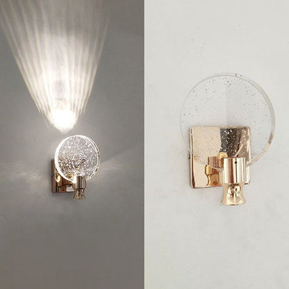 Scandinavian Crystal Round LED Wall Sconce Lamp