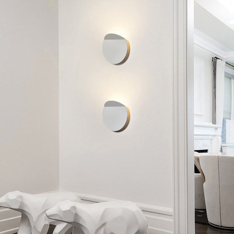 Danish Brushed Aluminum Folded Disc LED Wall Sconce Lamp