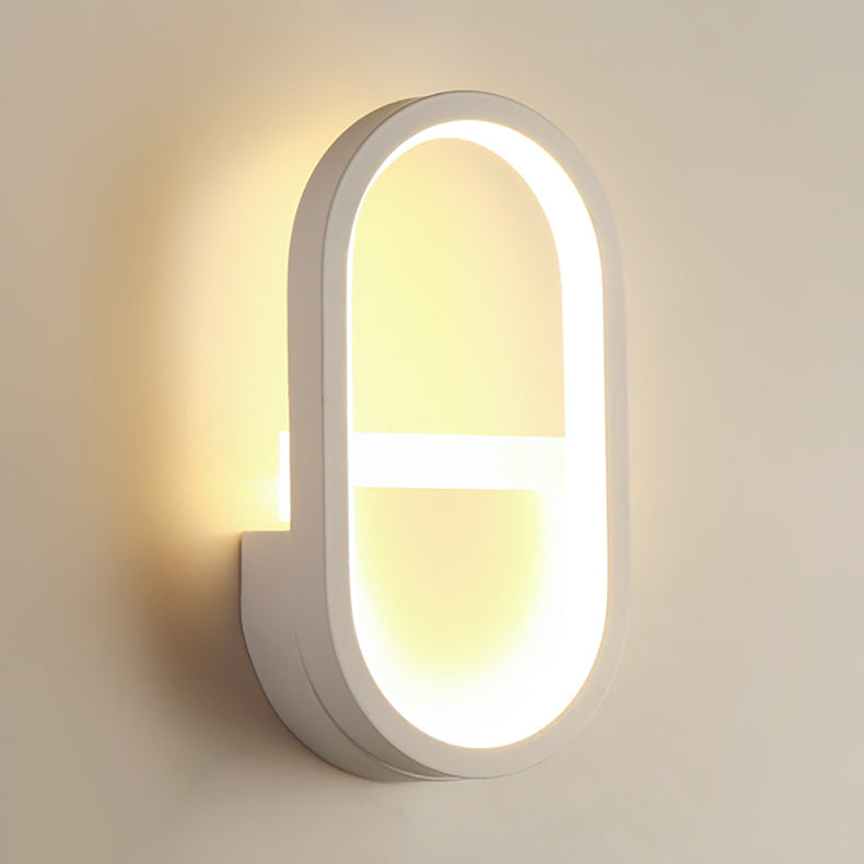 Iron Silicone Elliptical Circular Arc LED Wall Sconce Lamp