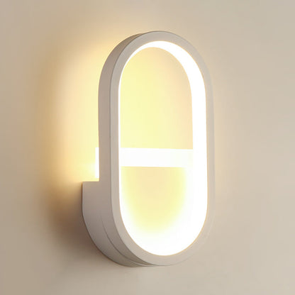Iron Silicone Elliptical Circular Arc LED Wall Sconce Lamp