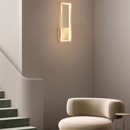 Light Rectangular Hollow Ring Design LED Wall Sconce Lamp
