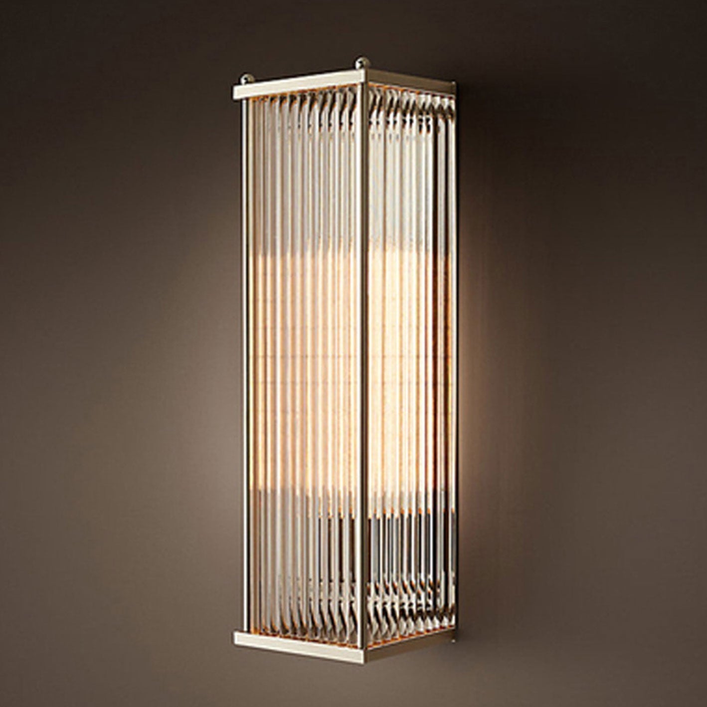 Light Rectangular Hardware Glass 1-Light Wall Sconce Lamp