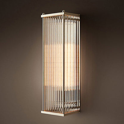 Light Rectangular Hardware Glass 1-Light Wall Sconce Lamp