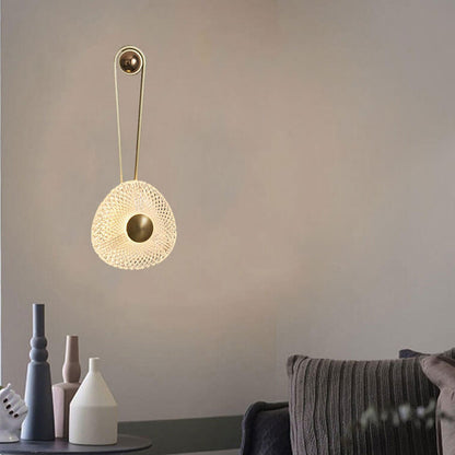 Light Wrought Iron Aluminum Round LED Wall Sconce Lamp
