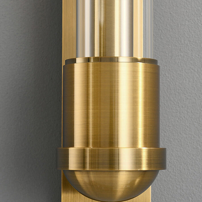 Golden Finish Frame Glass Cylinder LED Wall Sconce Lamp