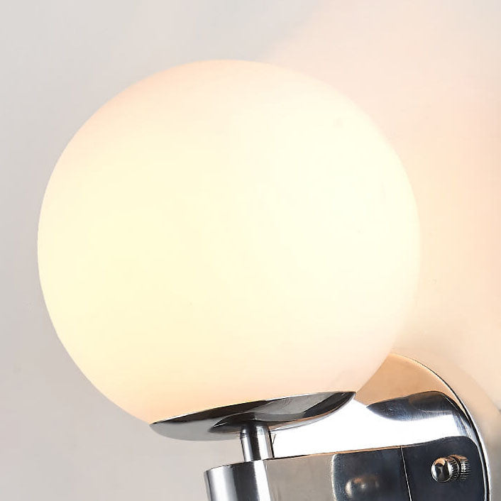 Scandinavian Orb Shade Iron Base 1-Light Wall Sconce Lamp