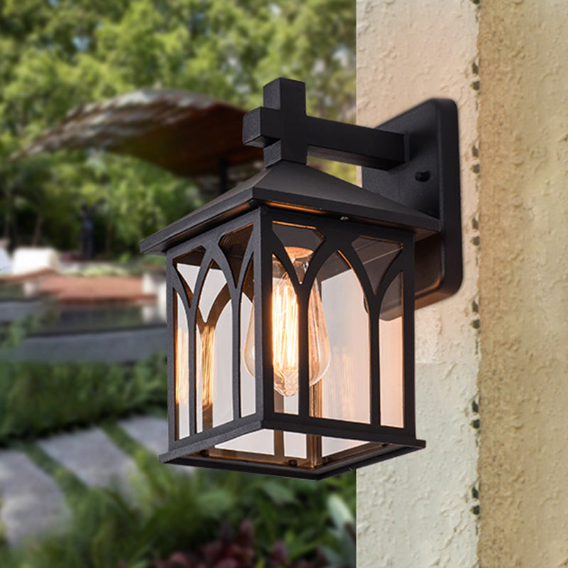 Waterproof Aluminum Glass Cubic 1-Light Wall Sconce Lamp