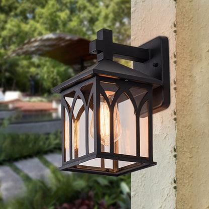 Waterproof Aluminum Glass Cubic 1-Light Wall Sconce Lamp