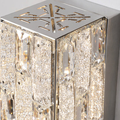 Rectangle Stainless Steel Crystal LED Wall Sconce Lamp