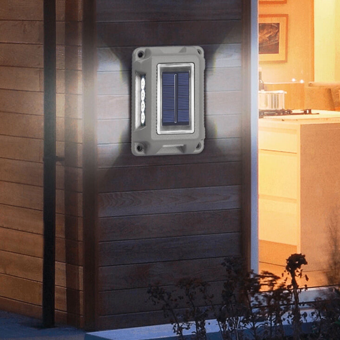 Solar Garden Bidirectional Lighting Wall Sconce Lamp