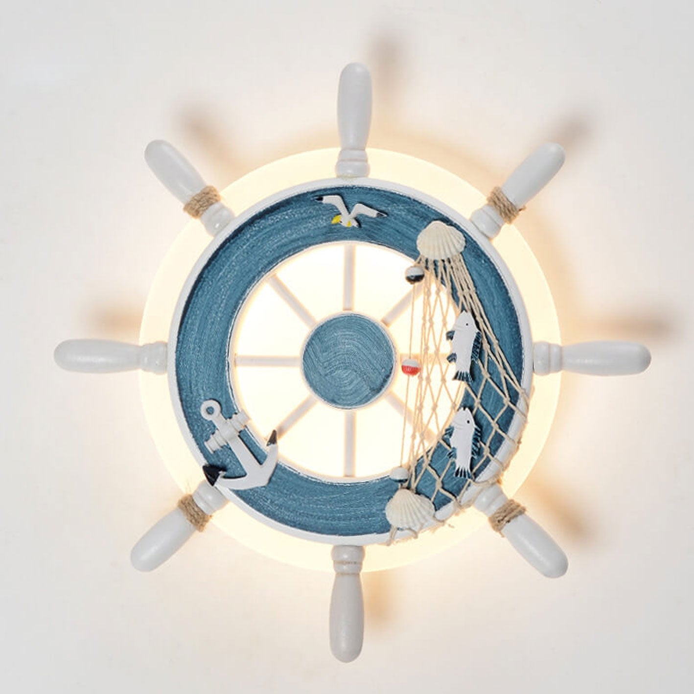 Cartoon Creative Rudder Resin LED Kids Wall Sconce Lamp