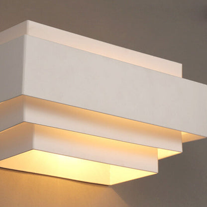 Square Geometric Cascade Iron 1-Light Wall Sconce Lamp