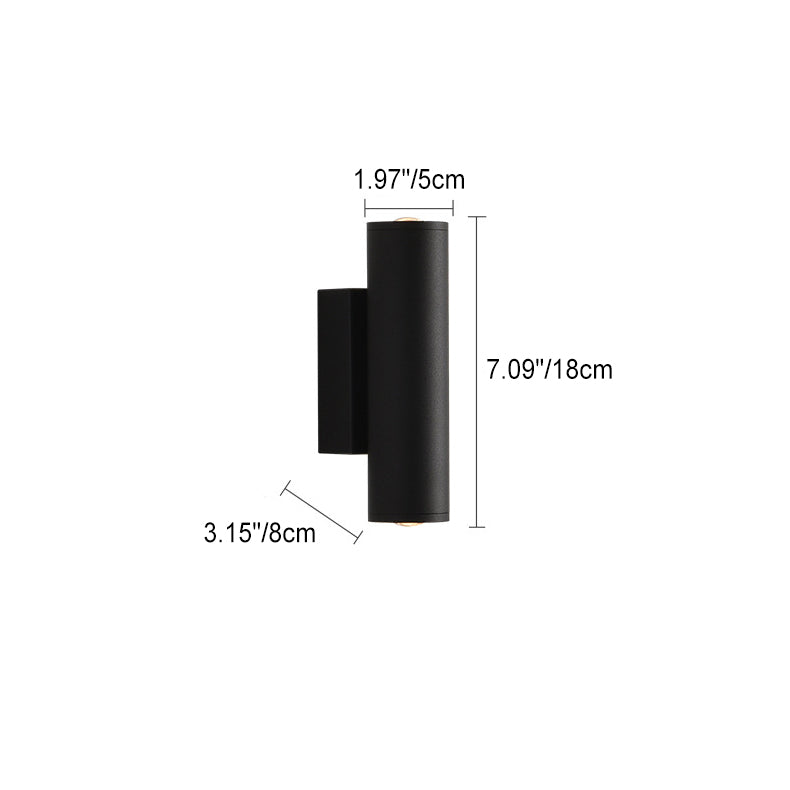 Minimalist Cylinder Iron Aluminum LED Wall Sconce Lamp