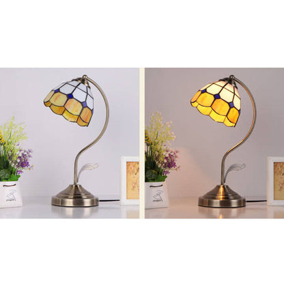 Vintage European Glass Table Lamp