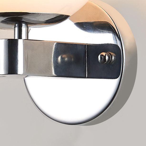 Minimal Round Head Iron Glass 1-Light Wall Sconce Lamp