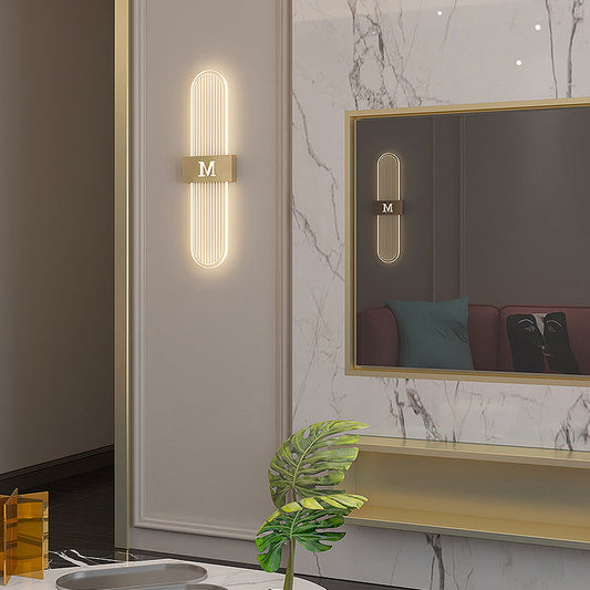 Iron Acrylic Elliptical Strip Pointed LED Wall Sconce Lamp