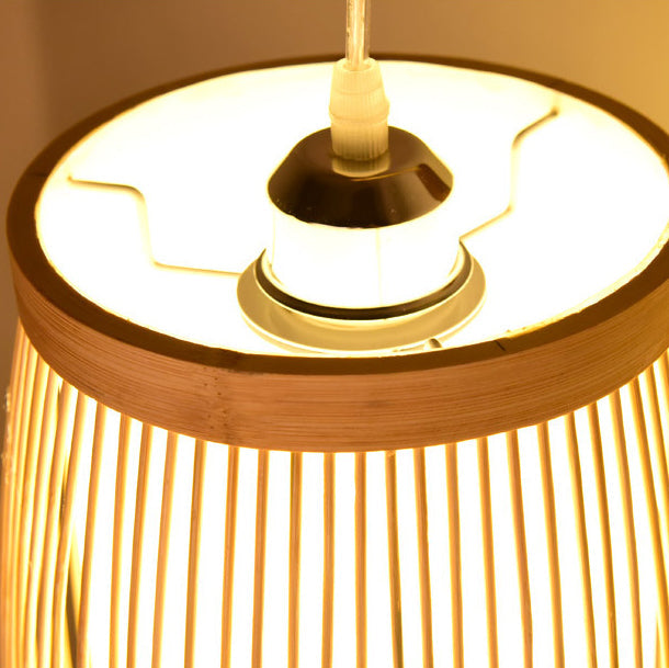Traditional Japanese Cubic Bamboo 1-Light Wall Sconce Lamp