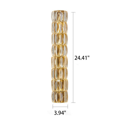 French Light Crystal Column 4/6/8-Light Wall Sconce Lamp
