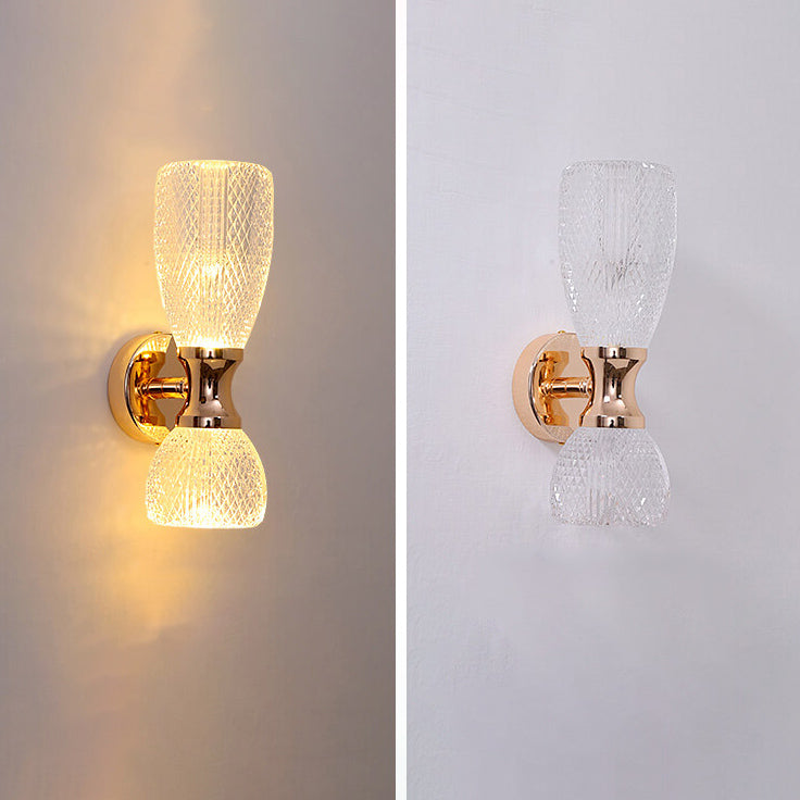 Luxury Column Acrylic Hardware 2-Light Wall Sconce Lamp